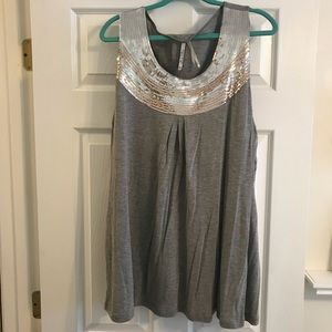Gray sequin sleeveless top (Nordstrom)